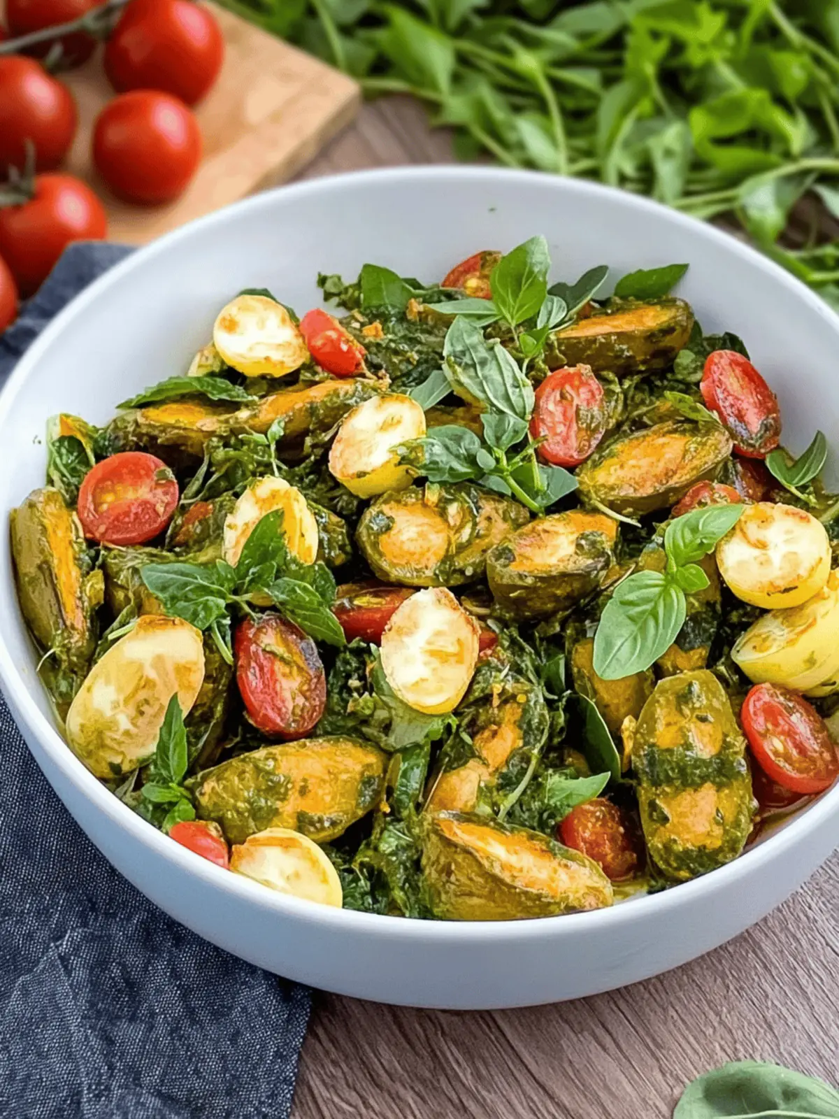 Crispy Maultaschen salad with red pesto dressing