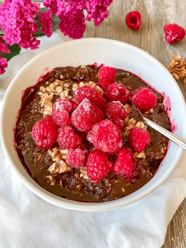 Vegane Baked Oats mit Himbeeren