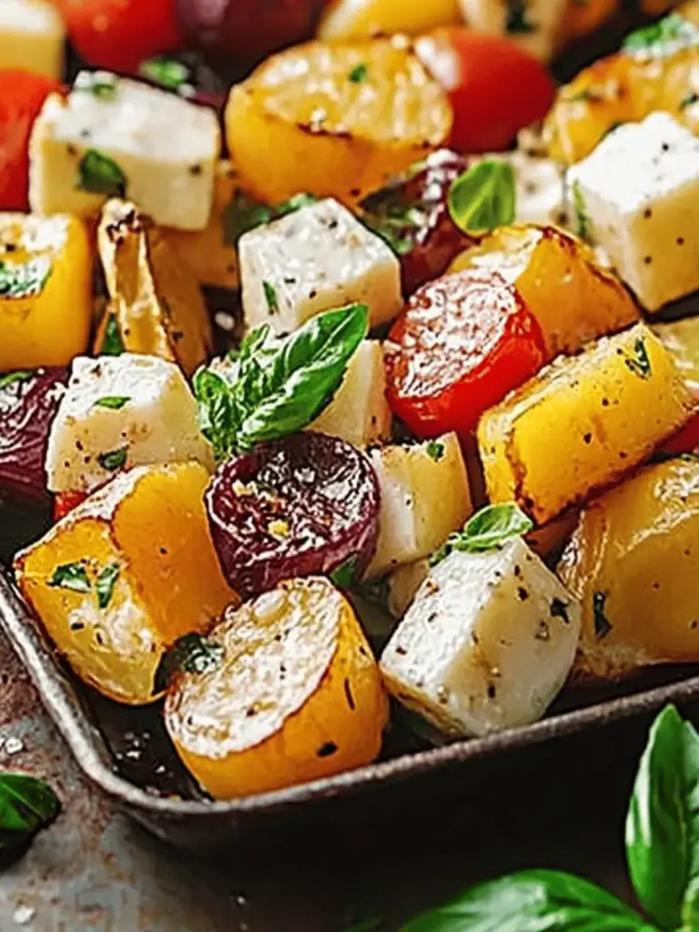 Feta-Kartoffeln mit Ofengemüse