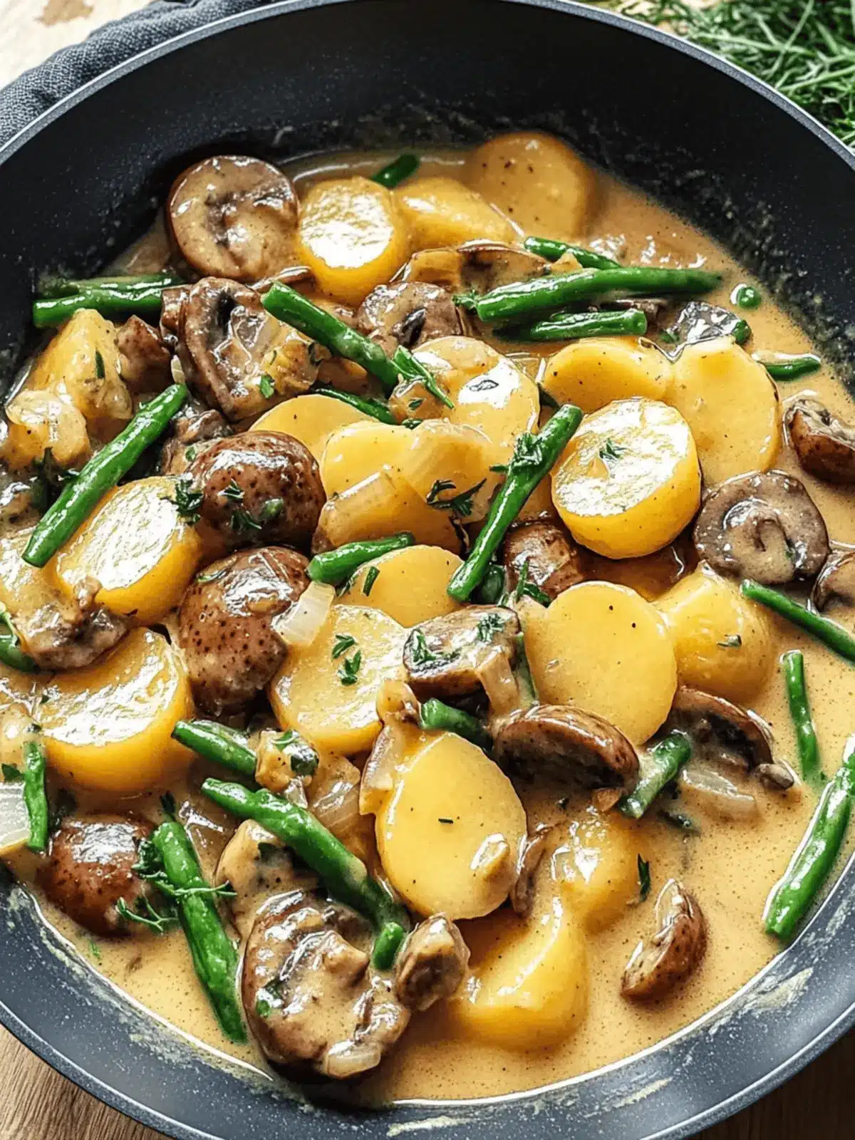 Kartoffel-Pilz-Pfanne mit Bohnen