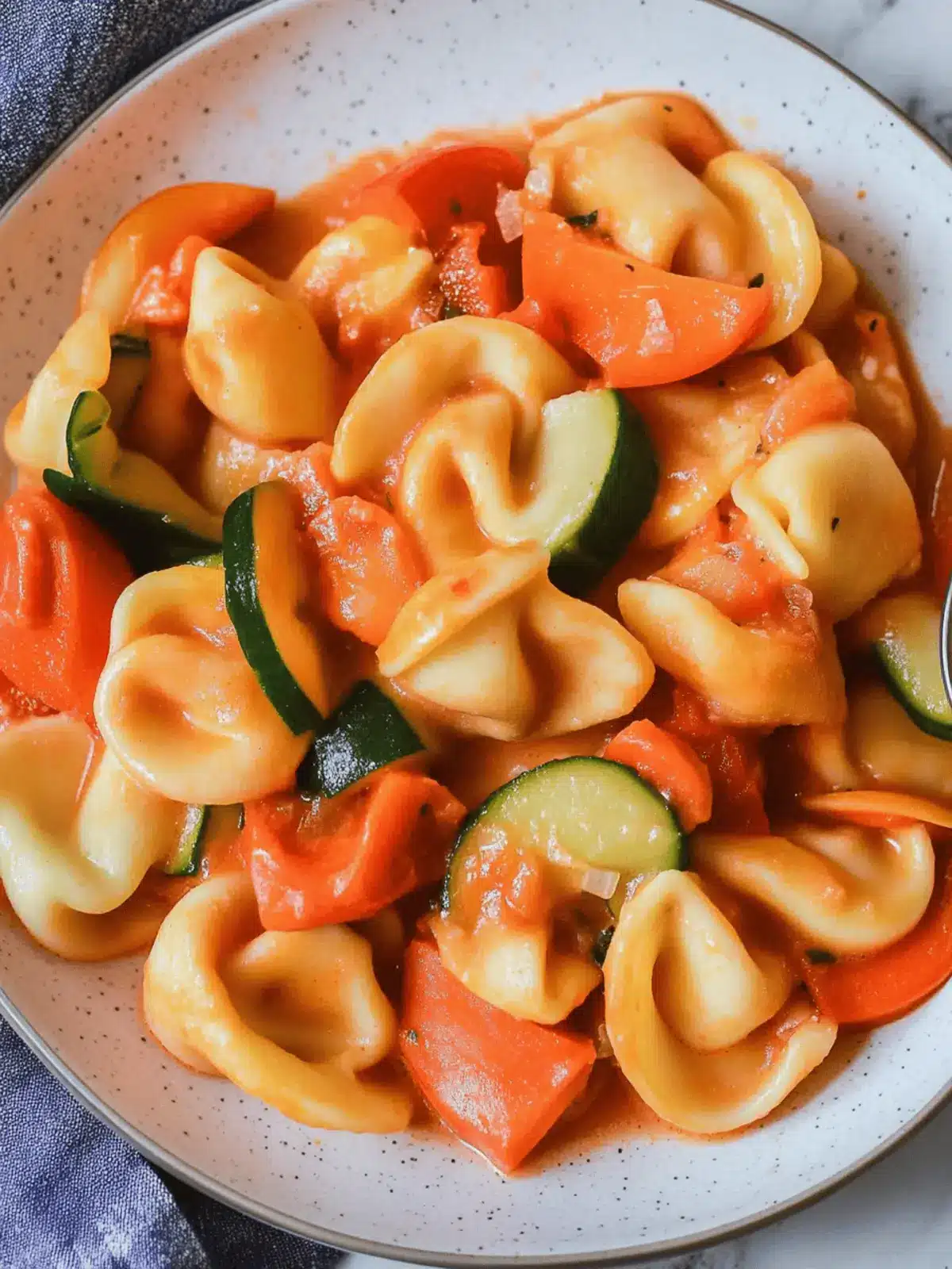 Cremige Tortellini-Pfanne mit Gemüse