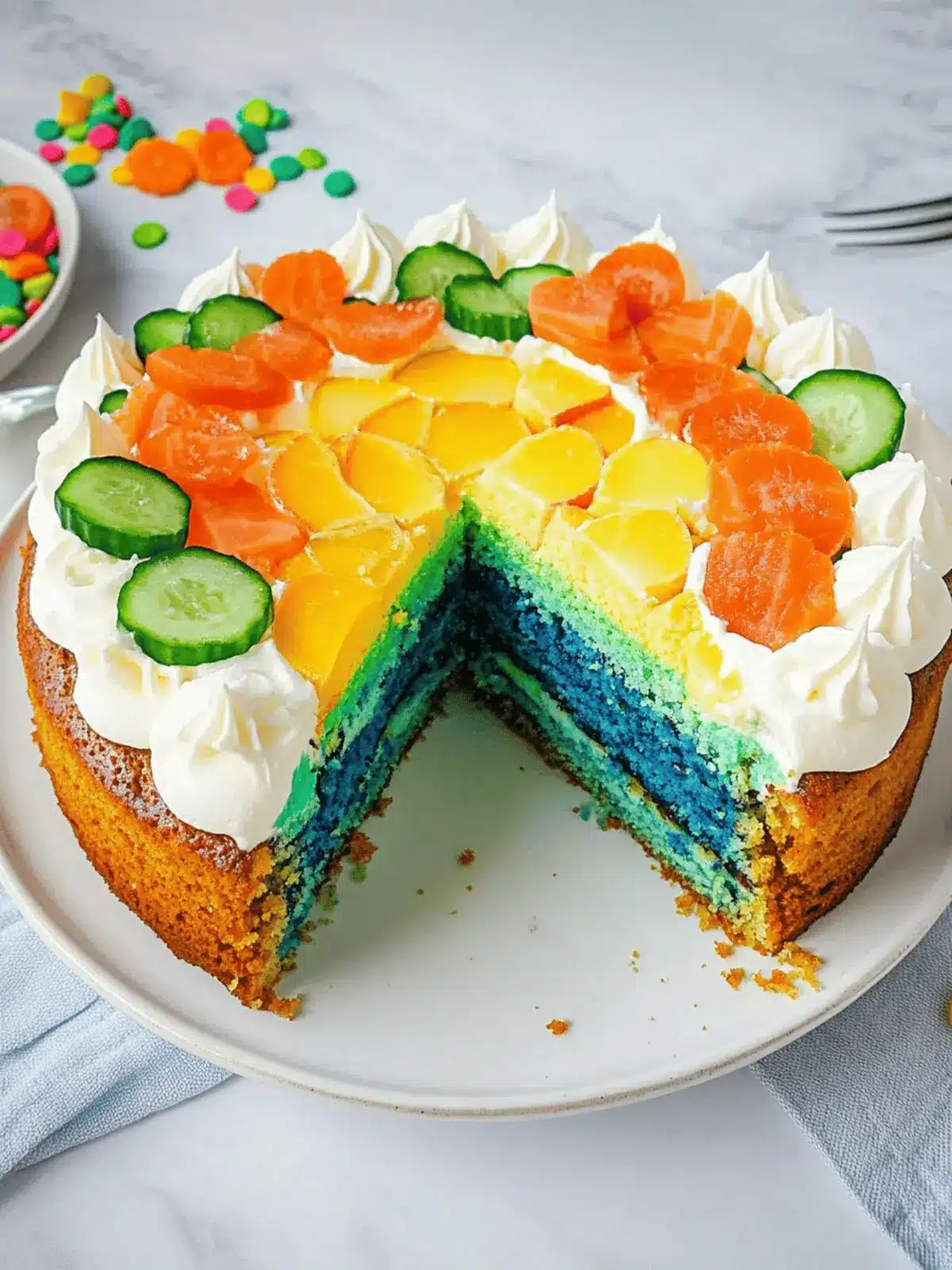 Regenbogenkuchen