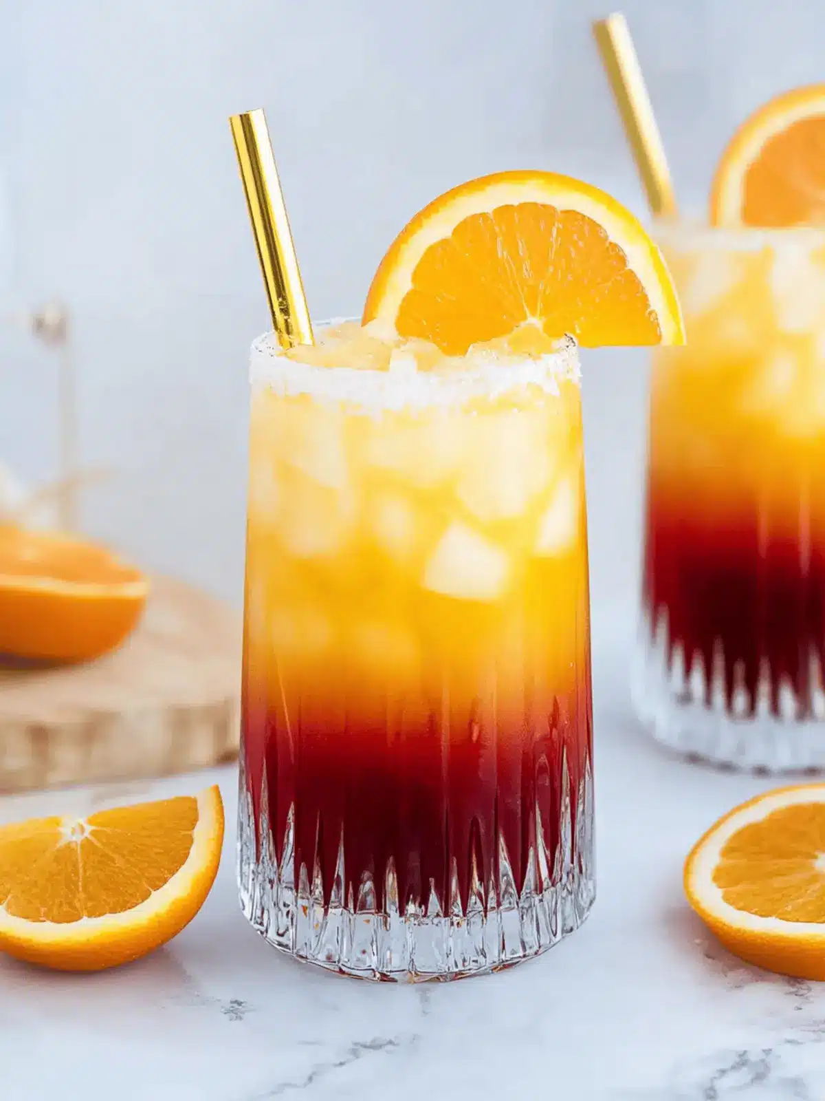 Alkoholfreier Tequila Sunrise Cocktail