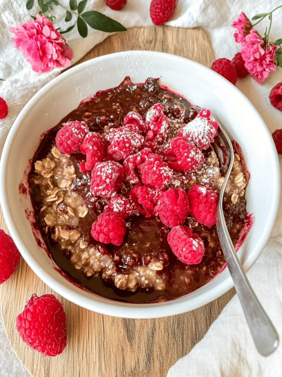 Vegane Baked Oats mit Himbeeren