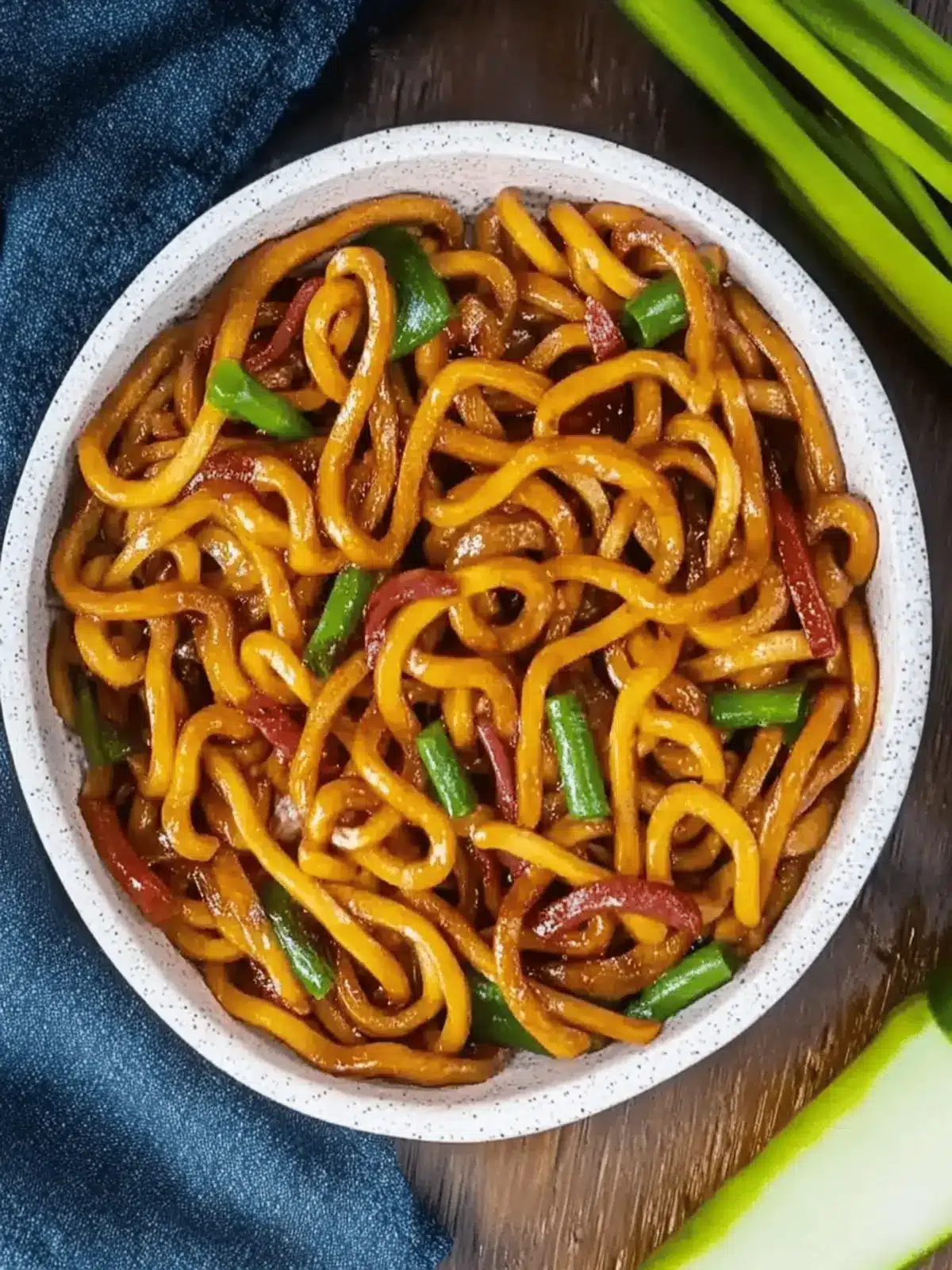 Fried Udon Nudeln nach japanischer Art