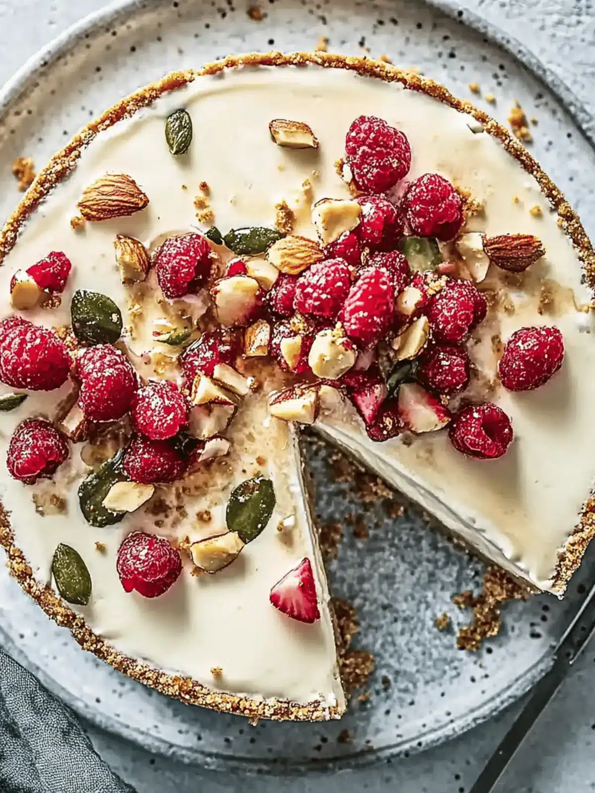 Chavroux Käsekuchen mit Himbeeren