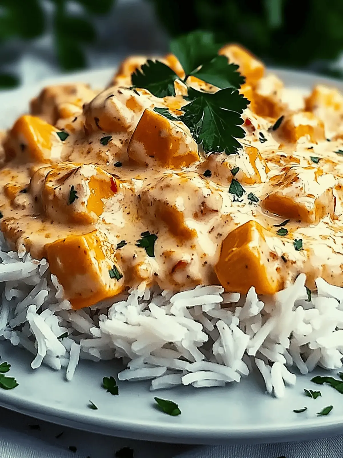 Cremiges Hähnchen mit Reis