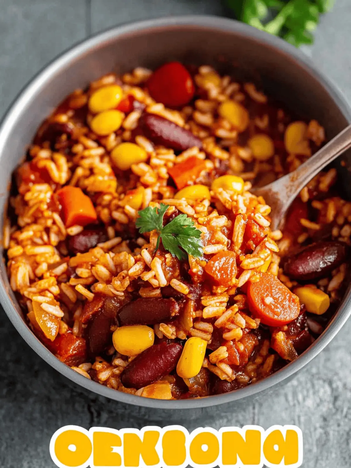 One-Pot-Reis mit Paprika, Bohnen und Mais