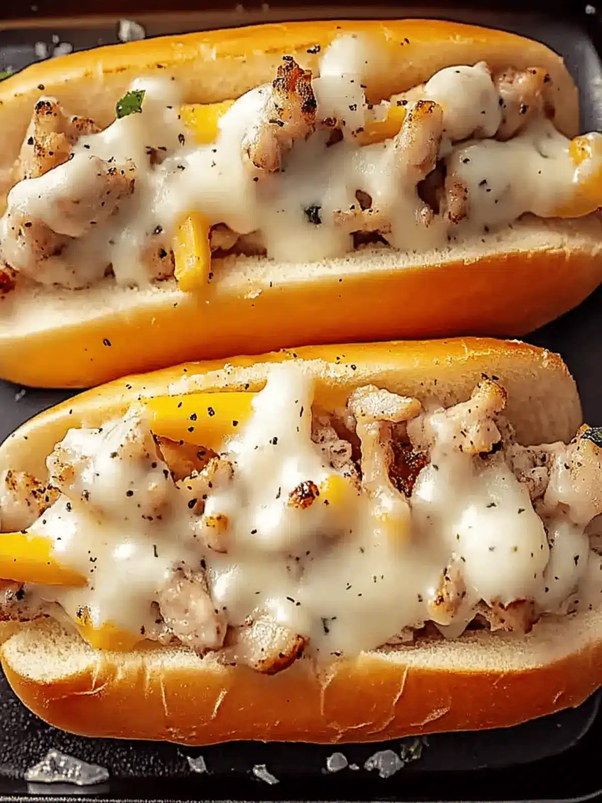 Hühnchen Cheesesteaks