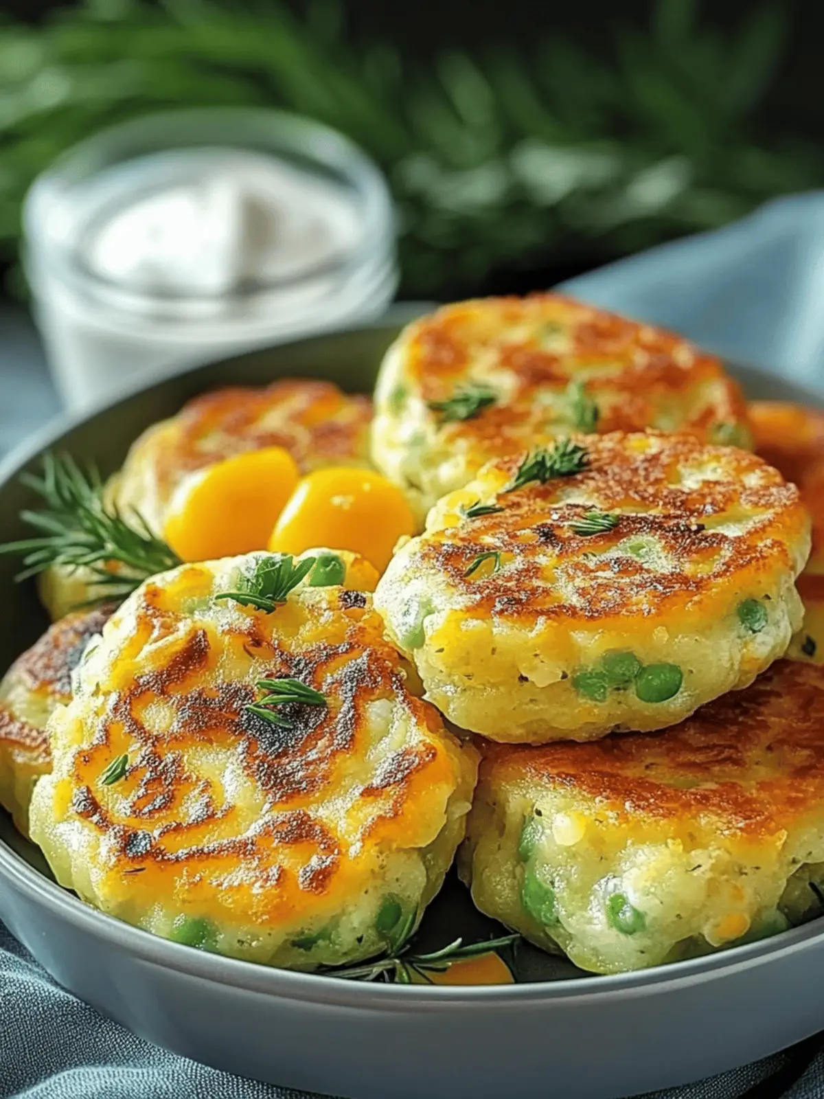 Gemüsepuffer mit Kräuterdip