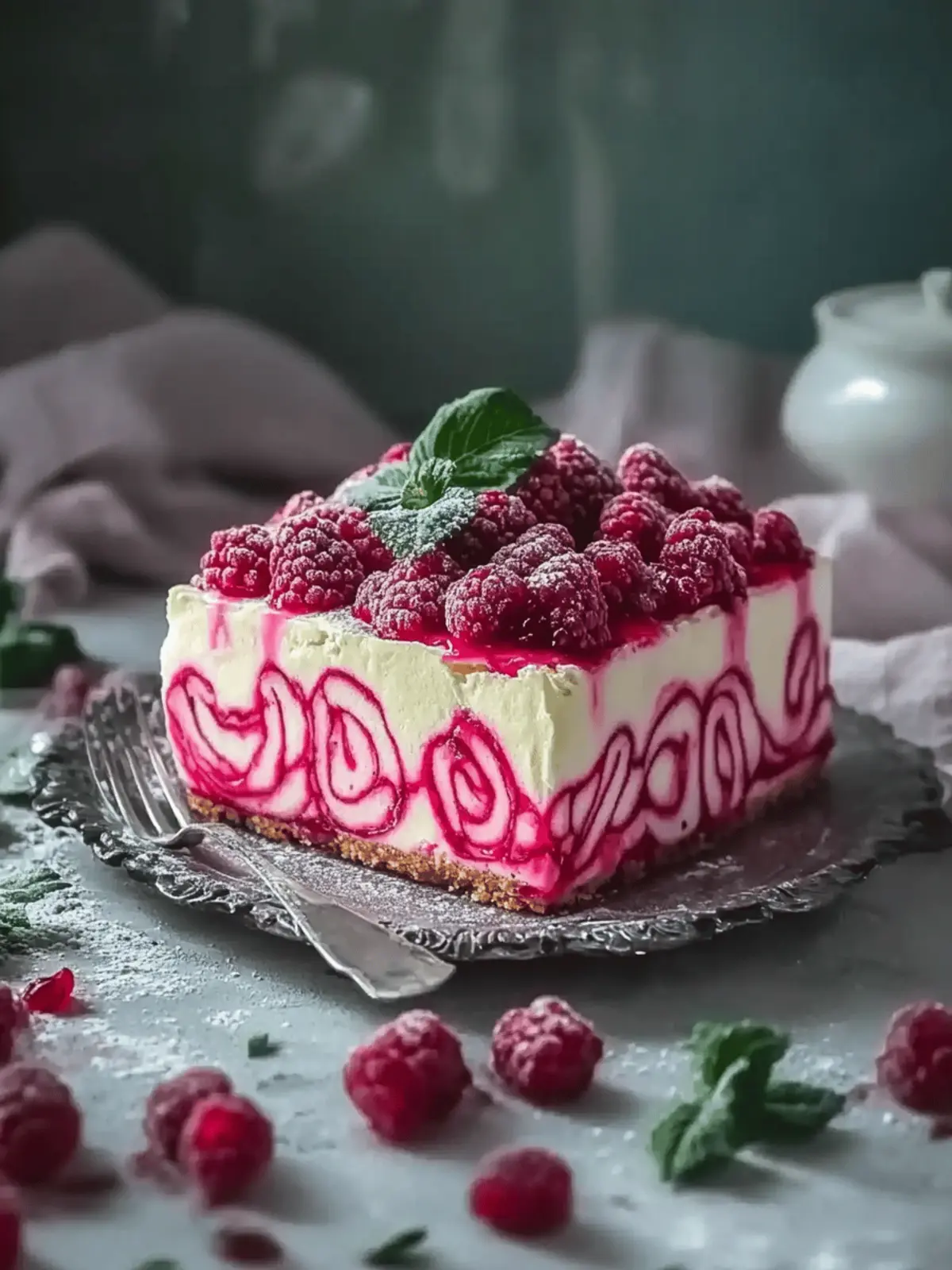 Himmlischer Himbeerswirrl-Käsekuchen