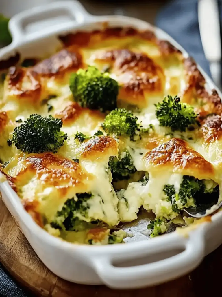 Brokkoli und Hähnchenauflauf mit Frischkäse und Mozzarella