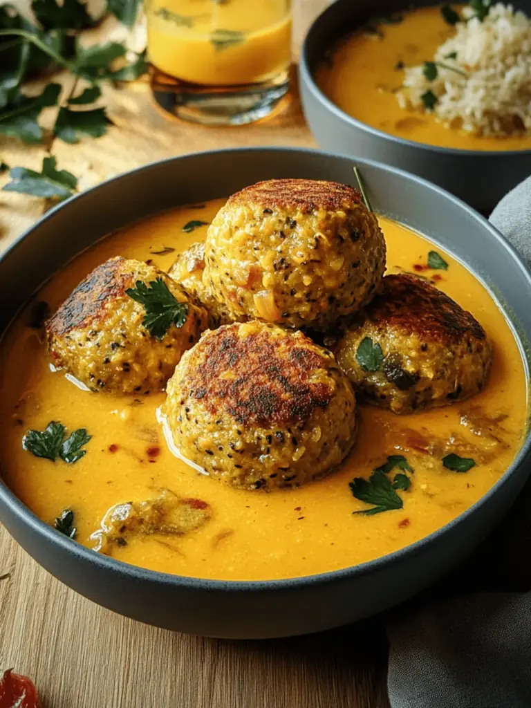 Vegane Linsenknödel in Curry-Sauce