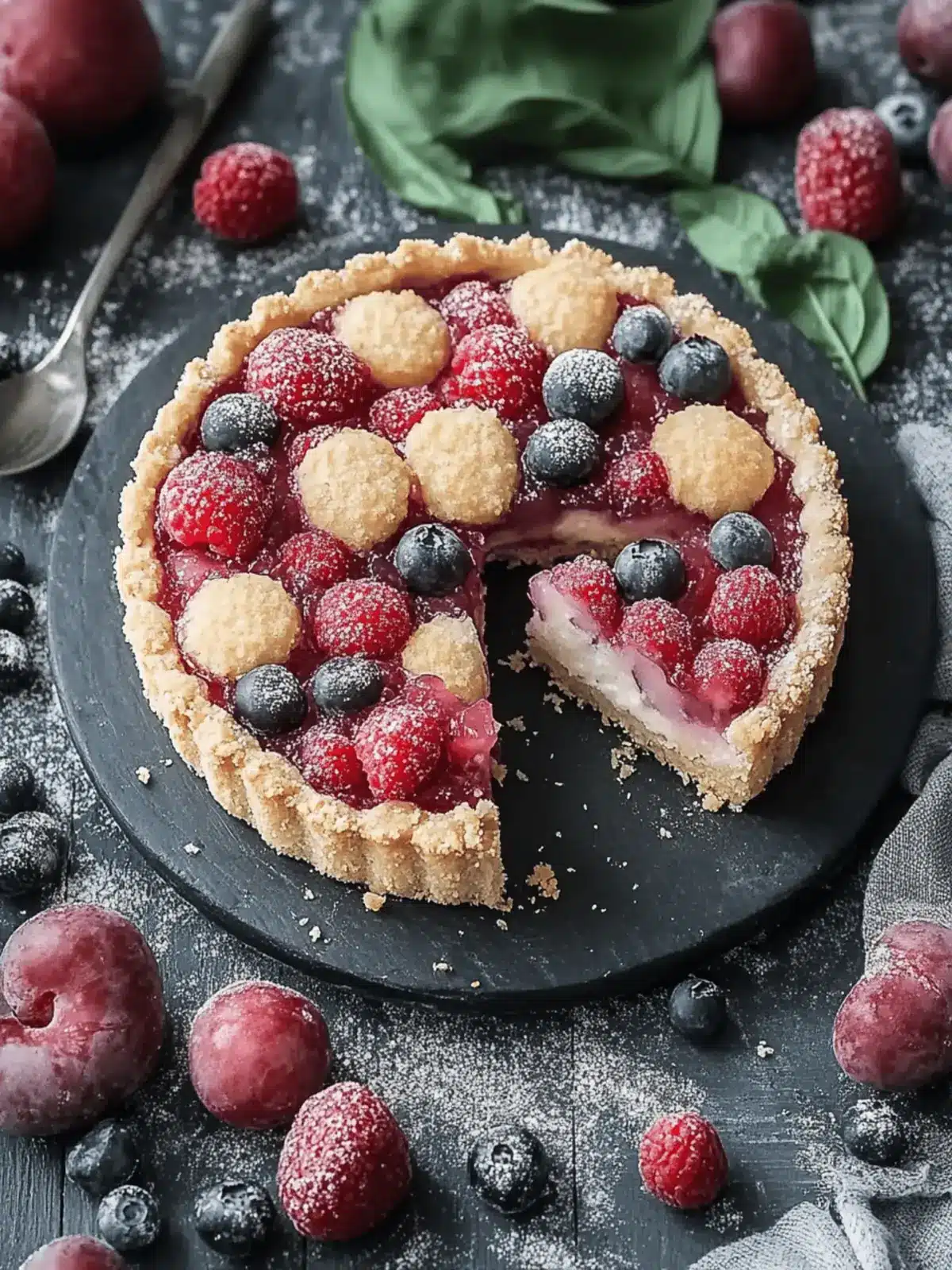 Pflaumenkuchen mit Pudding