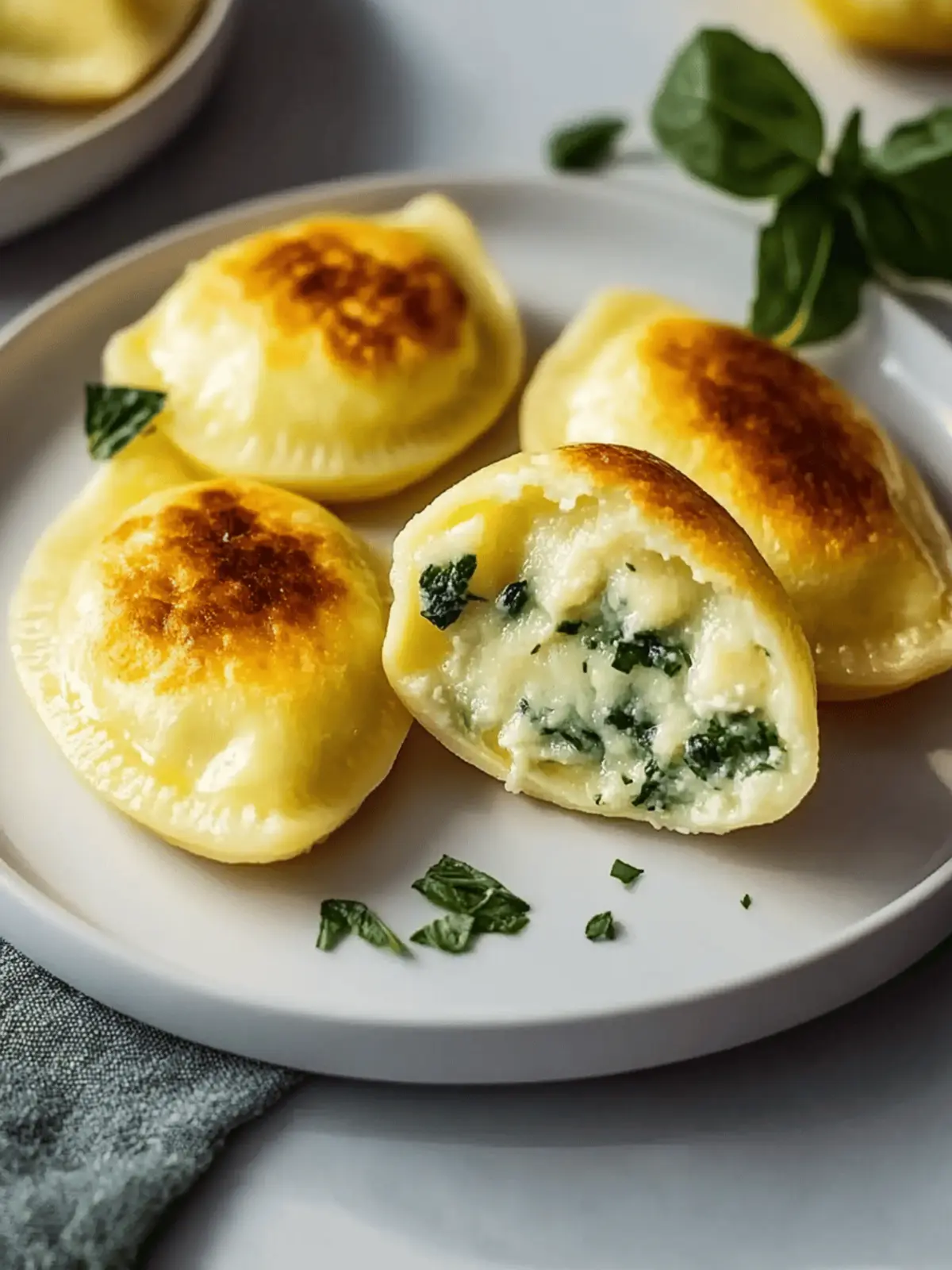 Kartoffelpäckchen mit Frischkäse- und Spinatfüllung