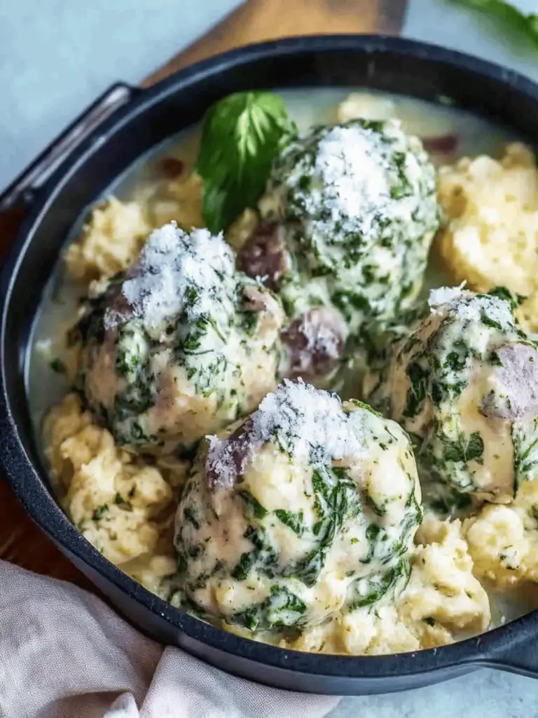 Spinatknödel als Hauptgericht