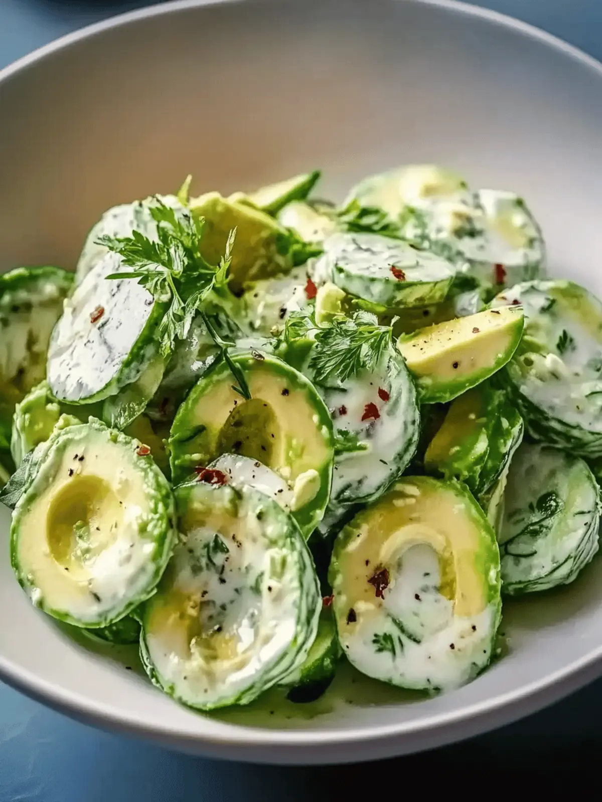 Cremiger Gurken- und Avocadosalat