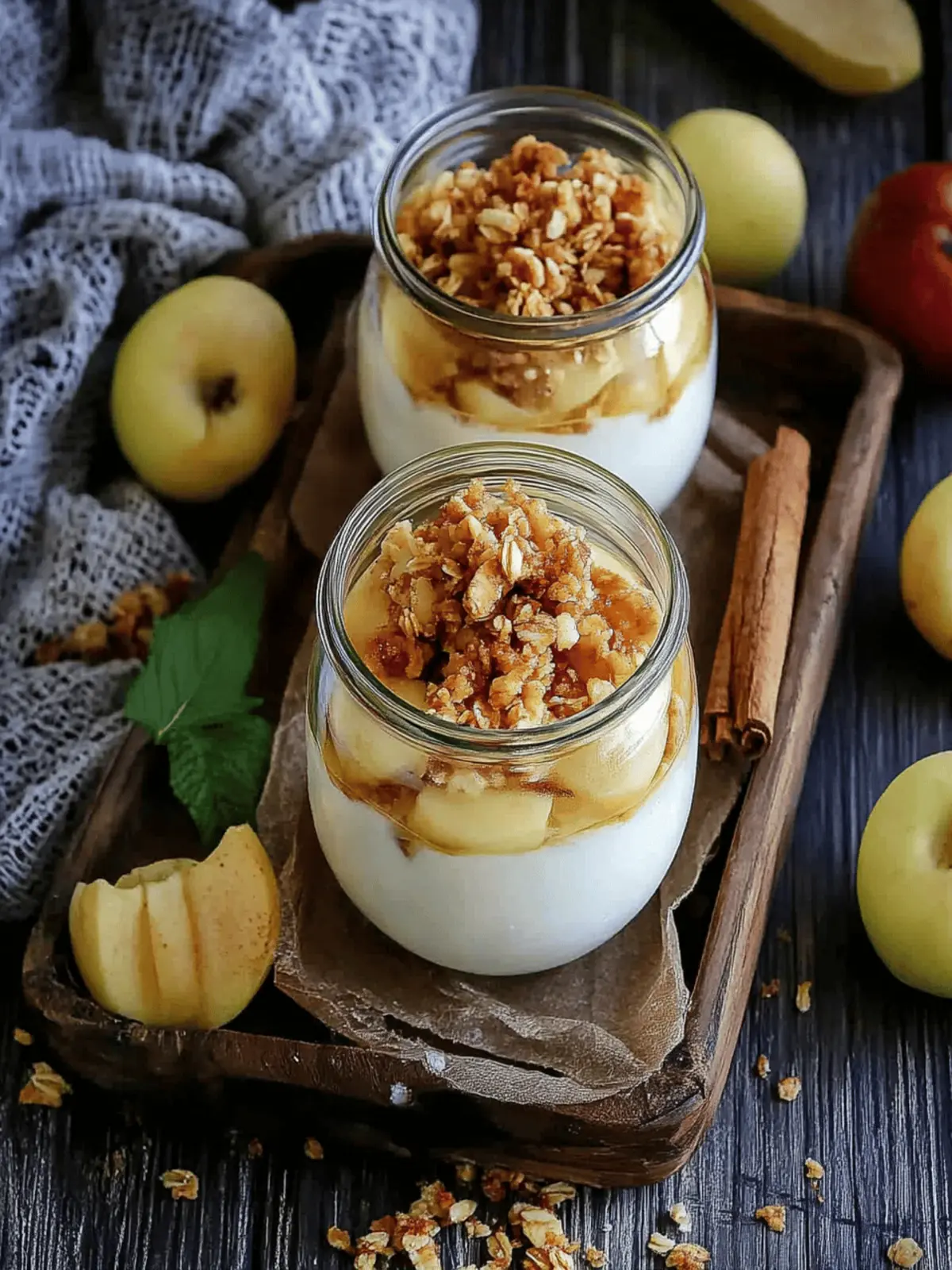 Apfel-Crumble im Glas