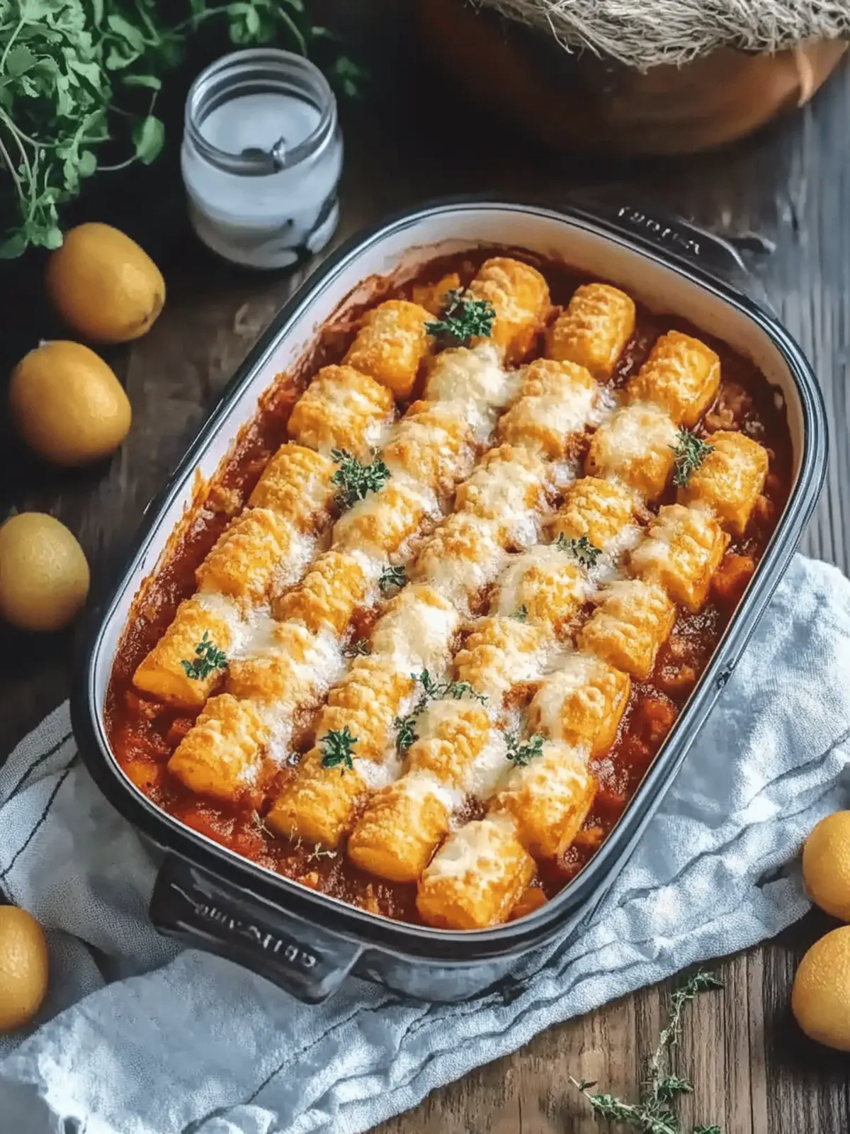 Kroketten- und Hackfleischauflauf