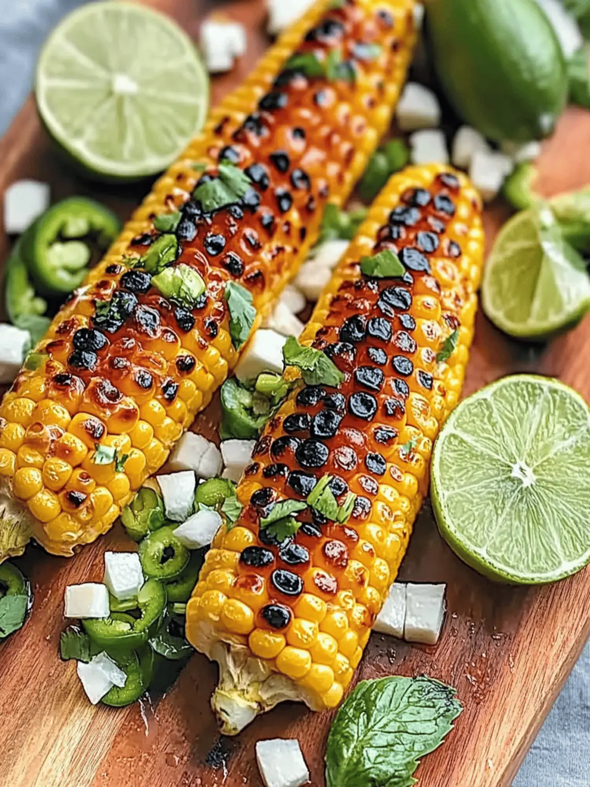 Chili-Limetten-gegrillter Mais