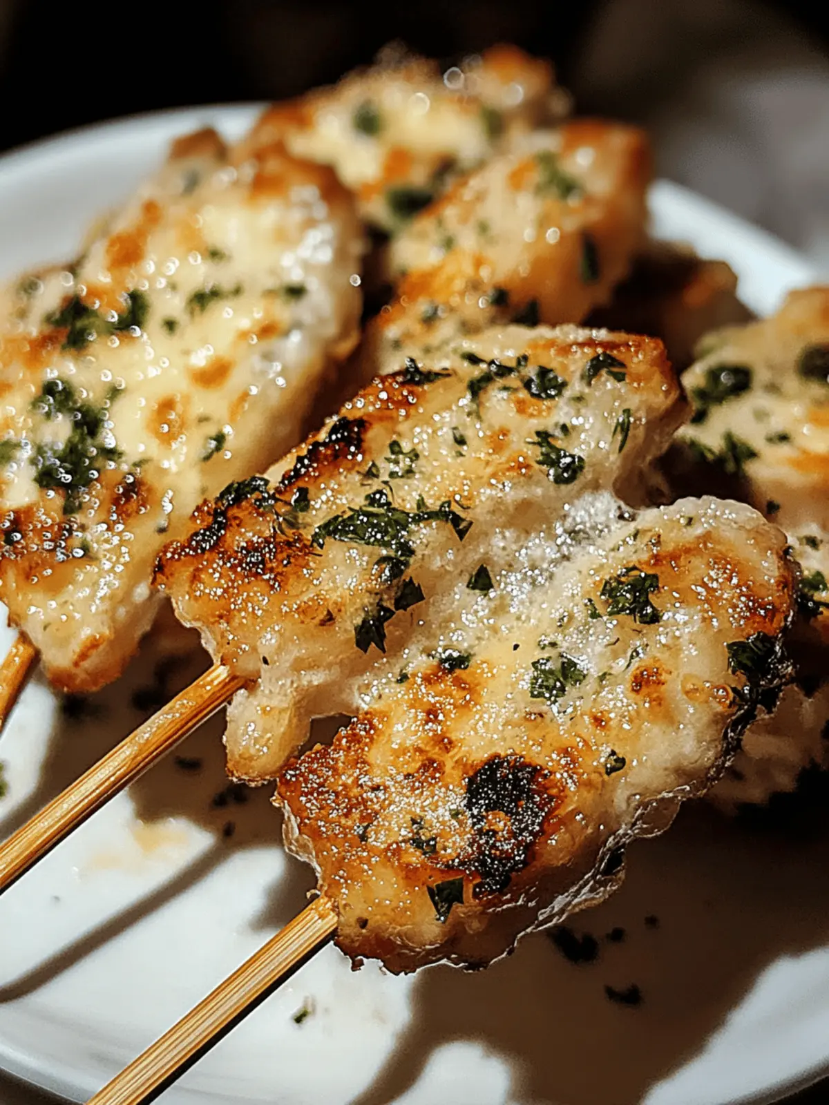 Knoblauch Parmesan Hähnchen Spieße