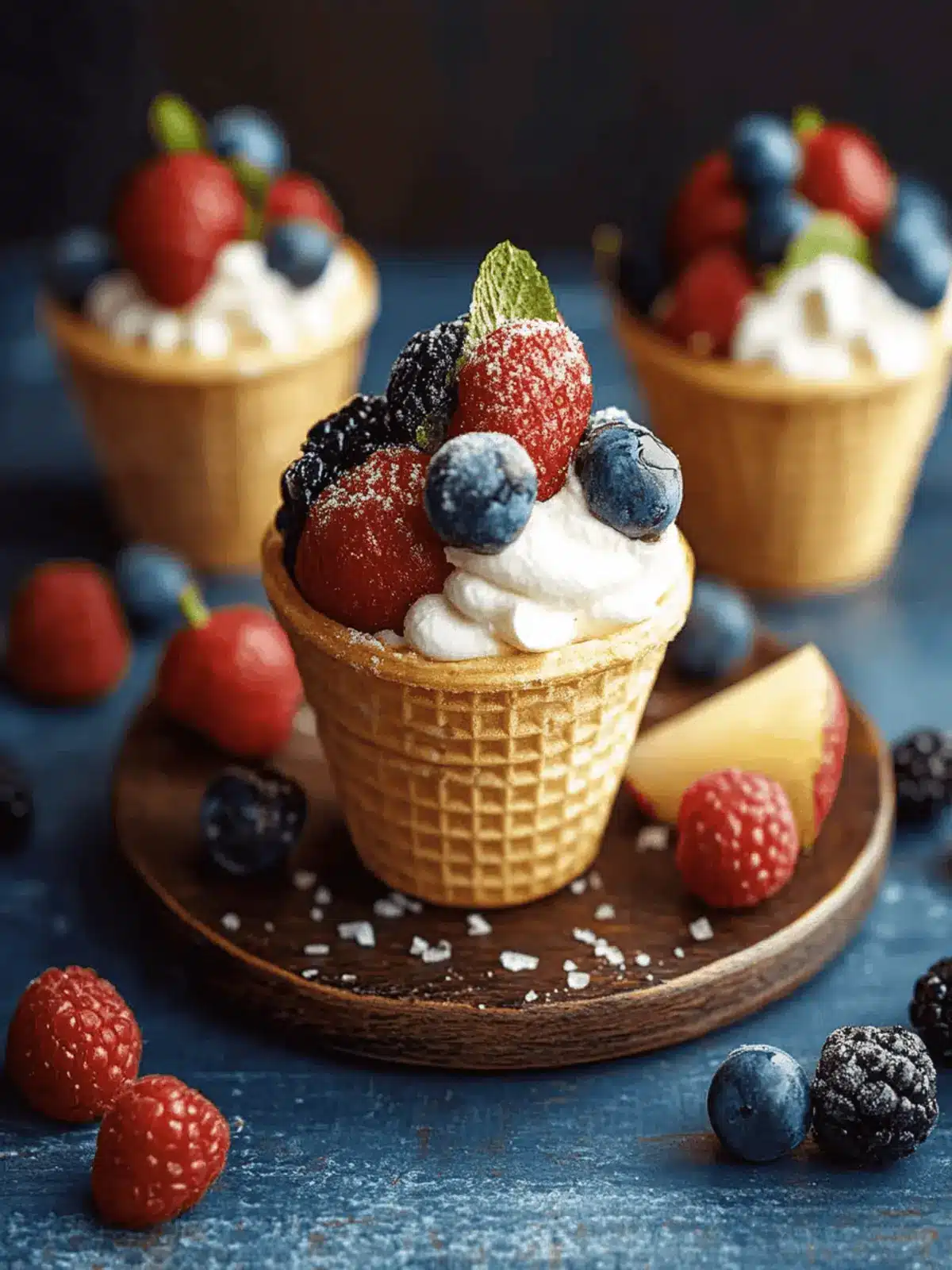 Kuchen in einer Waffeltasse