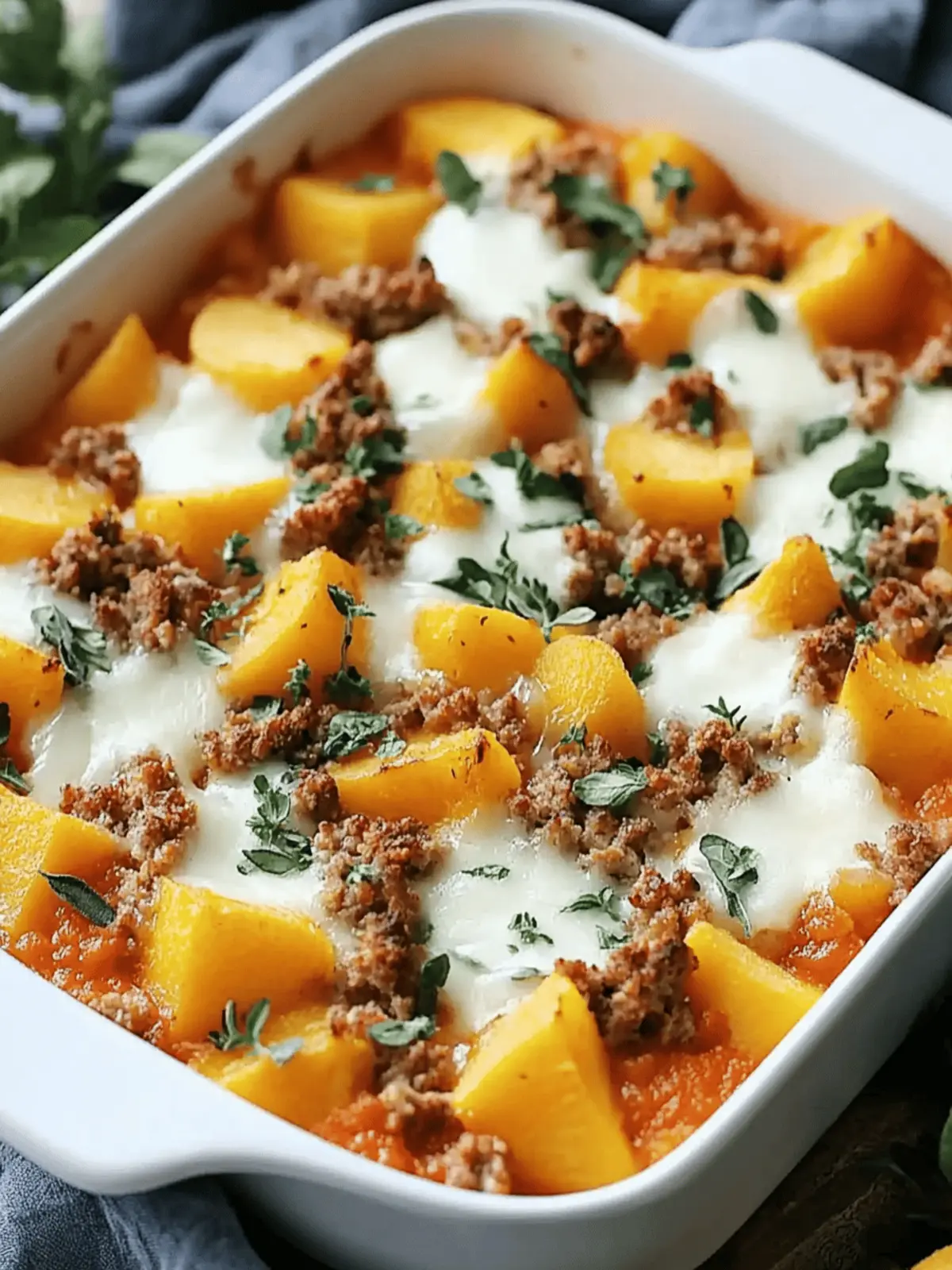 Süßkartoffel und Hackfleischauflauf mit Feta