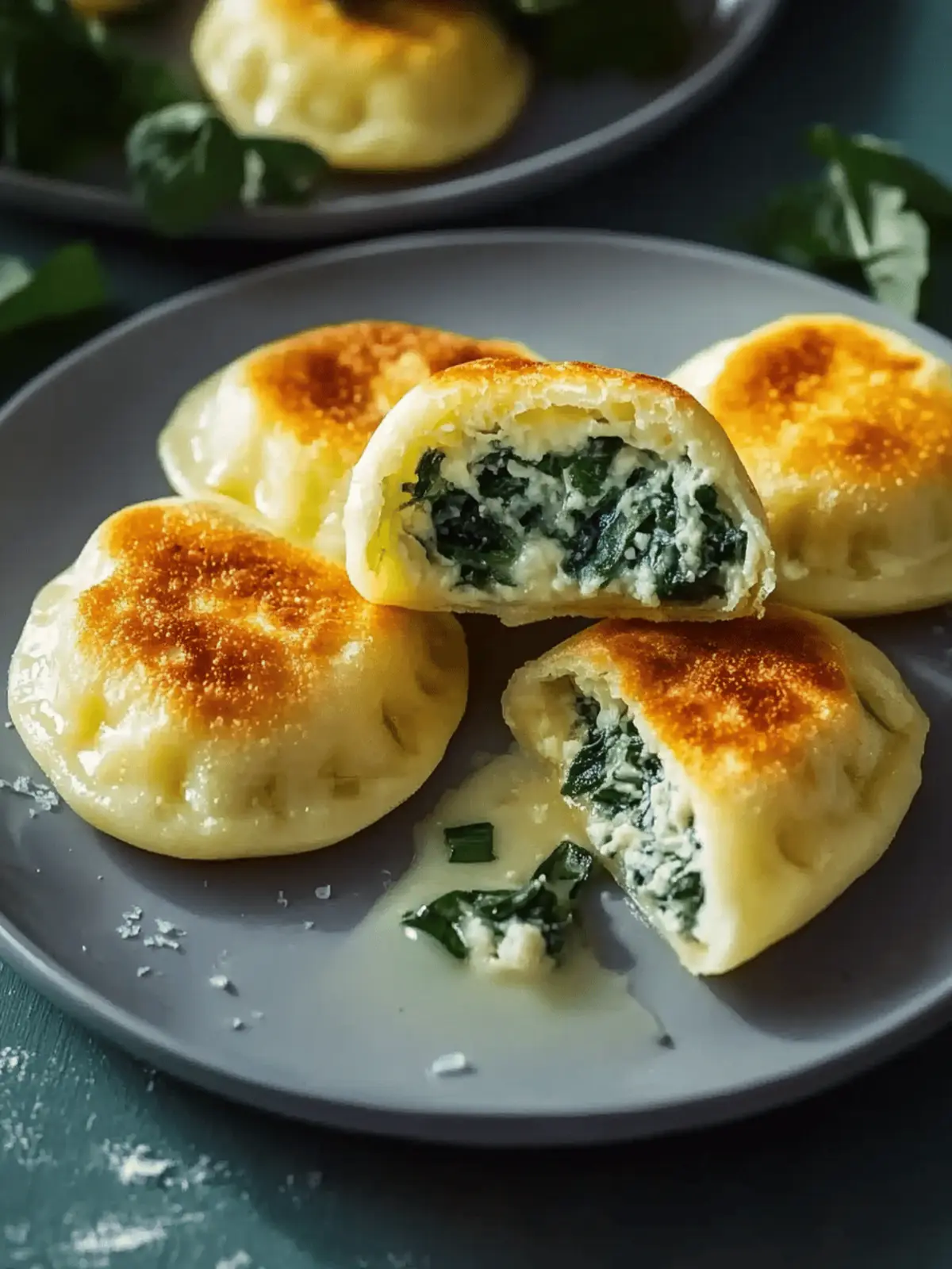 Kartoffelpäckchen mit Frischkäse- und Spinatfüllung