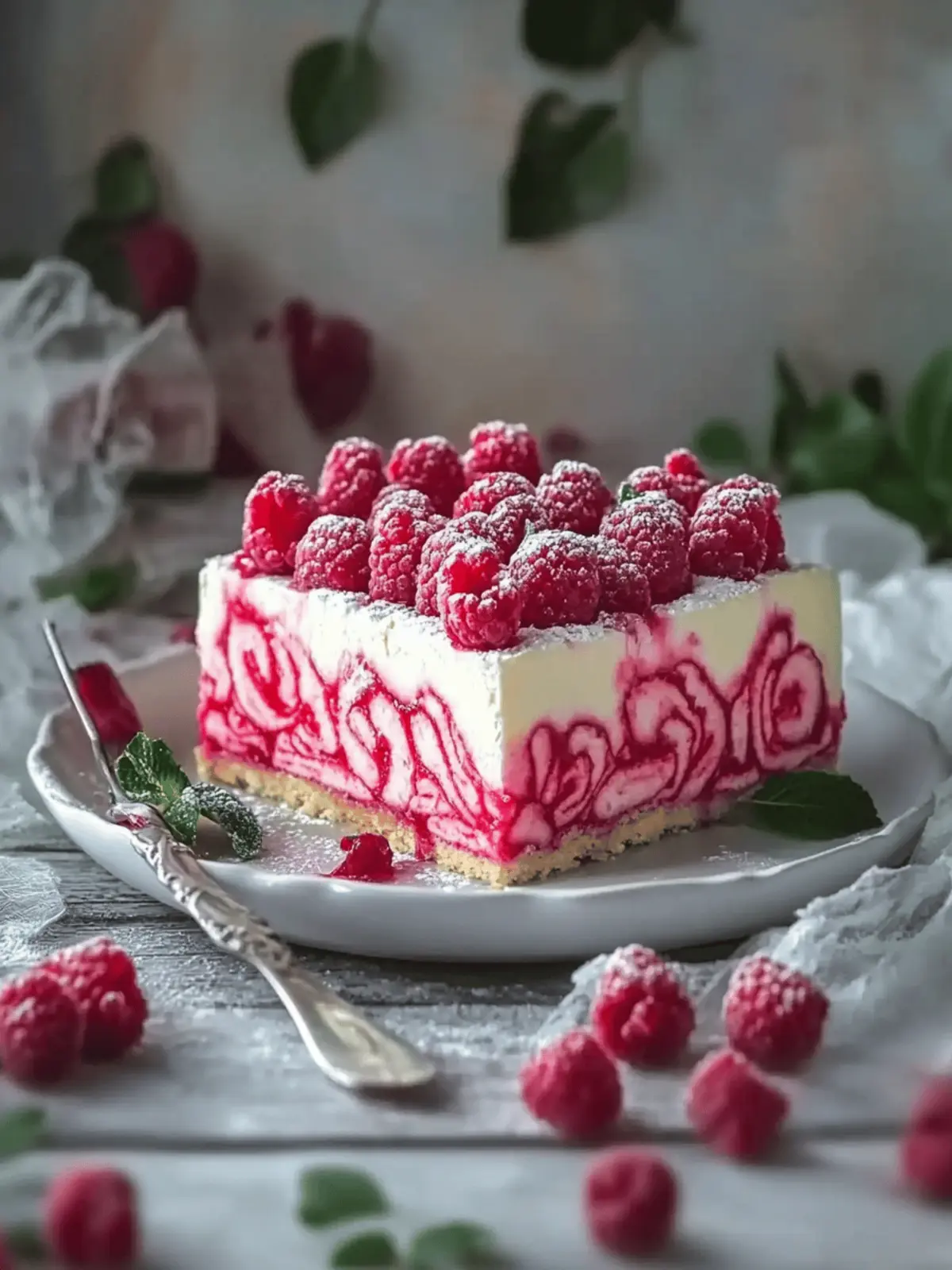 Himmlischer Himbeerswirrl-Käsekuchen