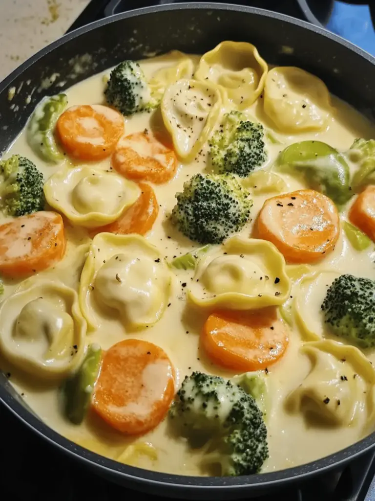 Cremige Gemüse-Tortellini-Pfanne