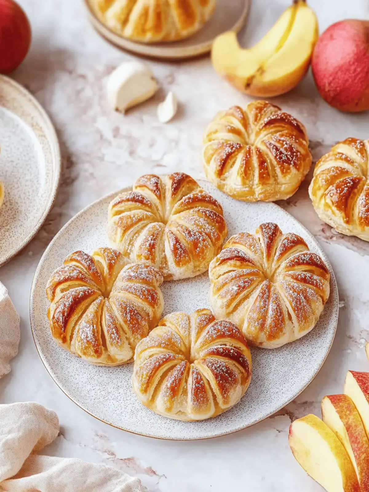 Apfelringe mit Blätterteig