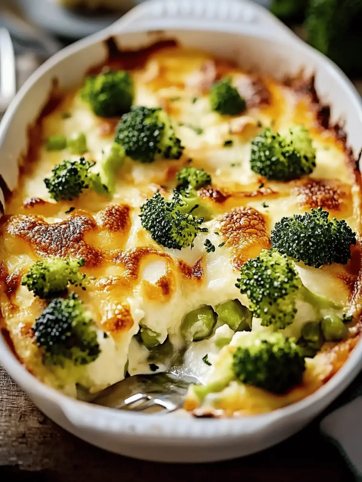 Brokkoli und Hähnchenauflauf mit Frischkäse und Mozzarella