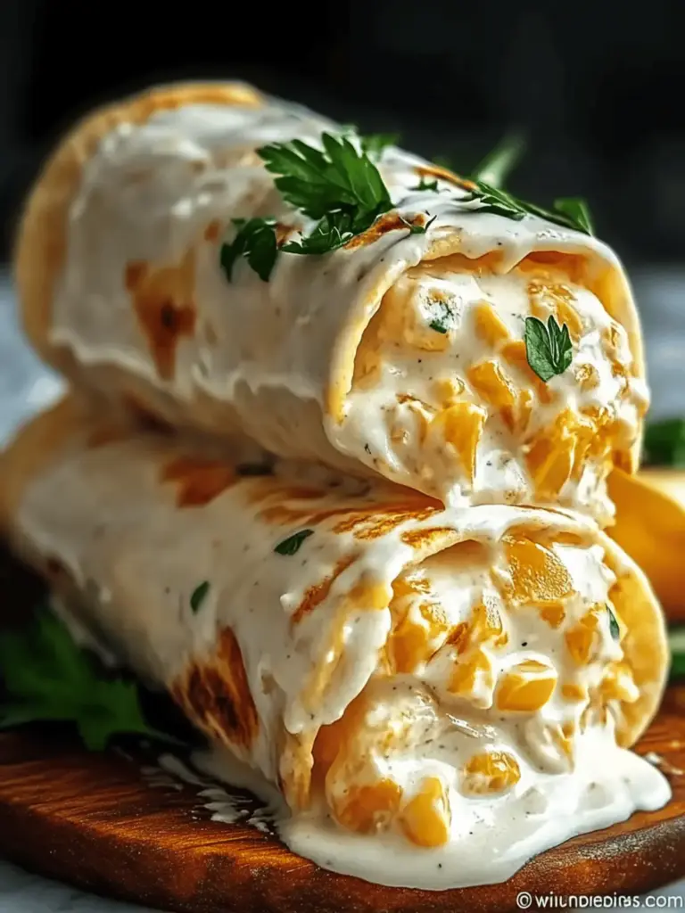 Schnelle Käse- und Knoblauch-Hühnchen-Wraps
