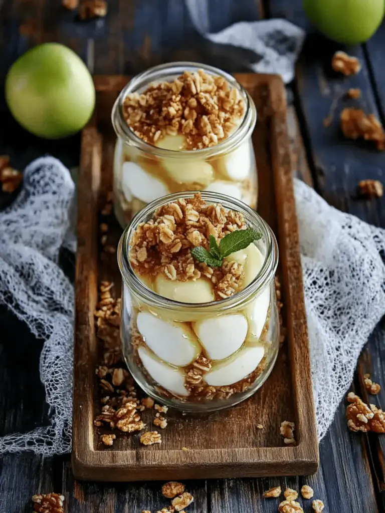 Apfel-Crumble im Glas