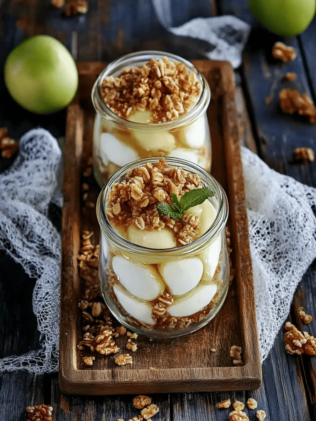 Apfel-Crumble im Glas