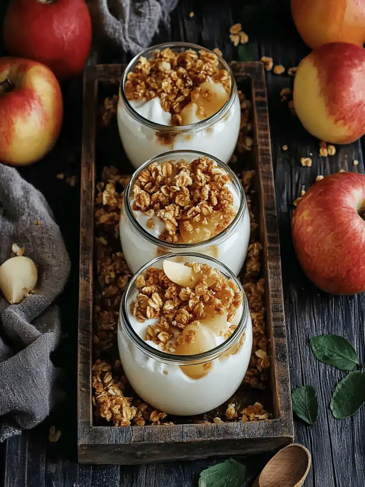 Apfel-Crumble im Glas