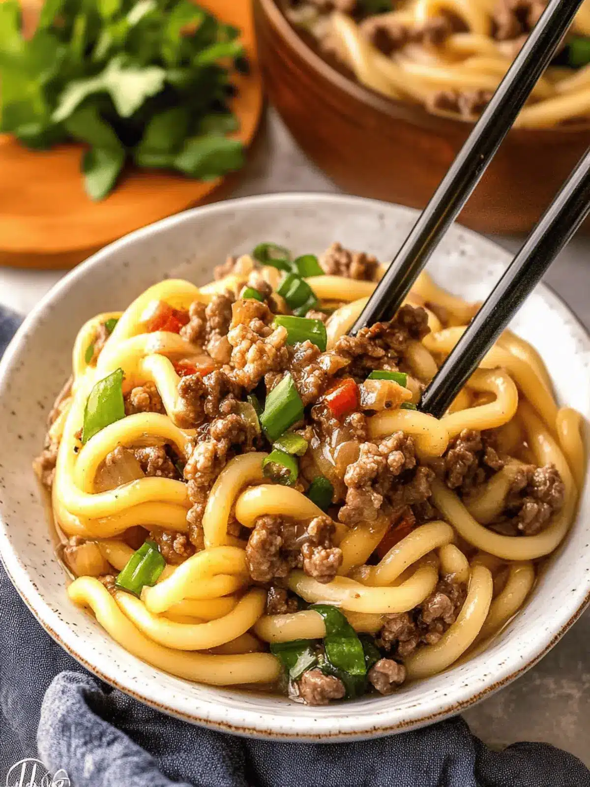 Bulgogi Rindfleisch Udon Pfanne
