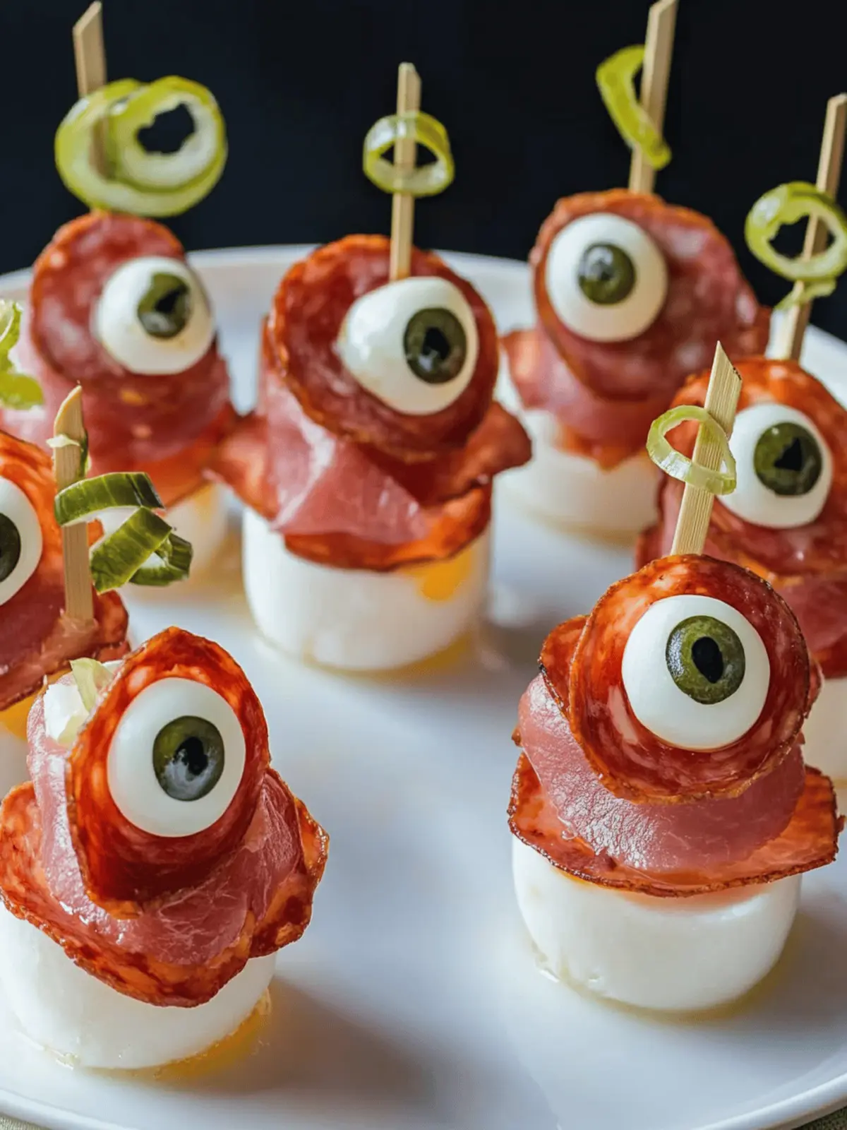Gruselige Spieß-Salami-Augen