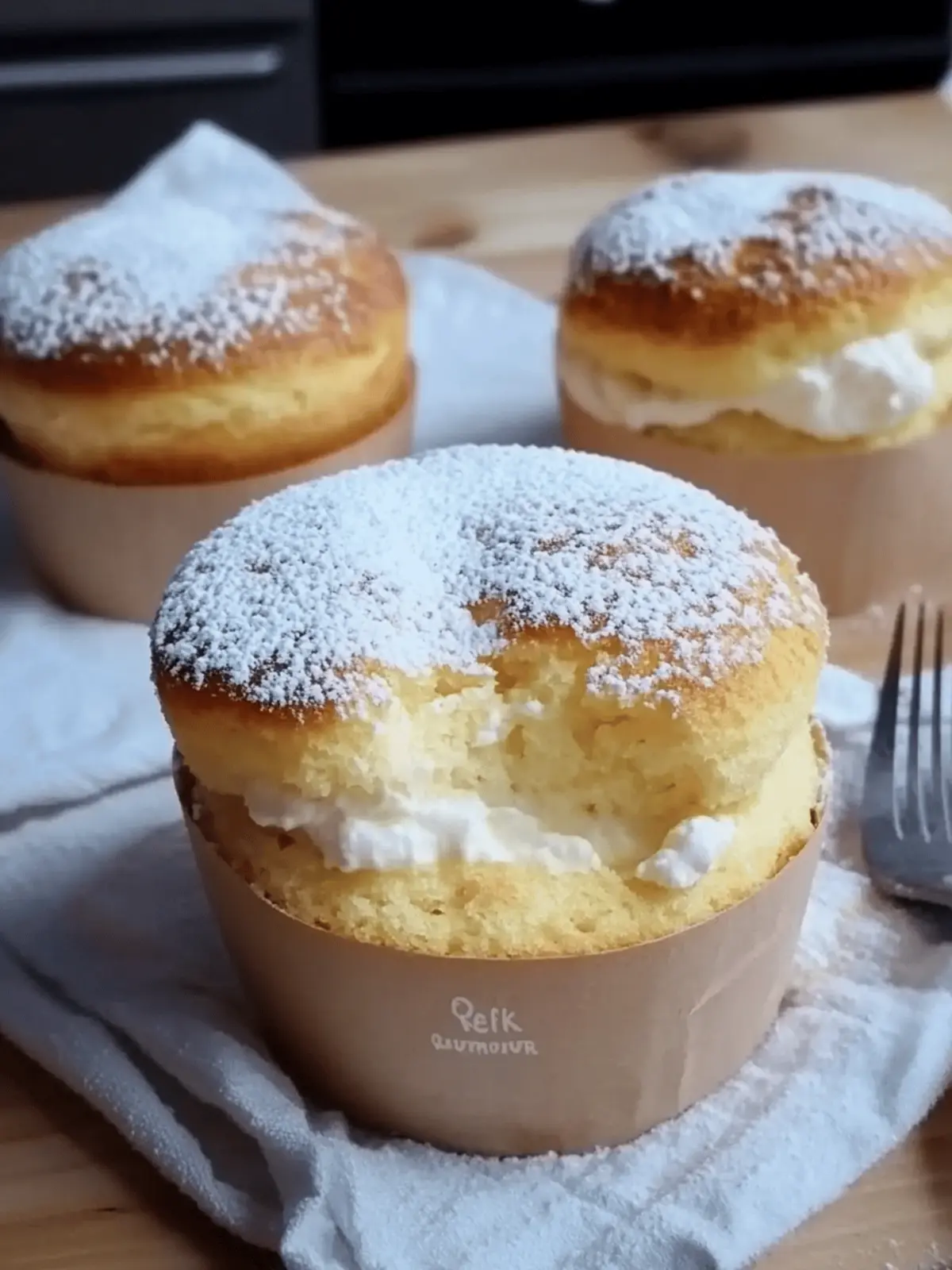 Quarkmuffins mit Vanillepudding