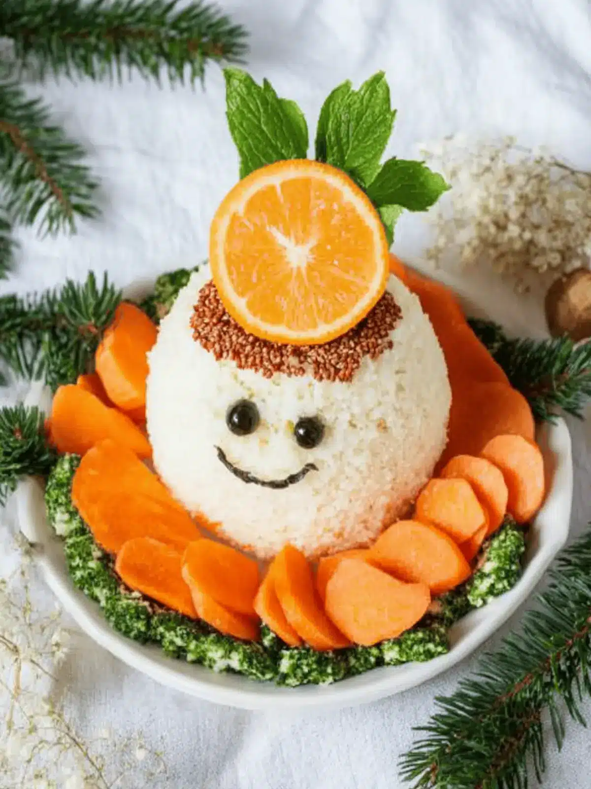 Frischkäse Schneemann