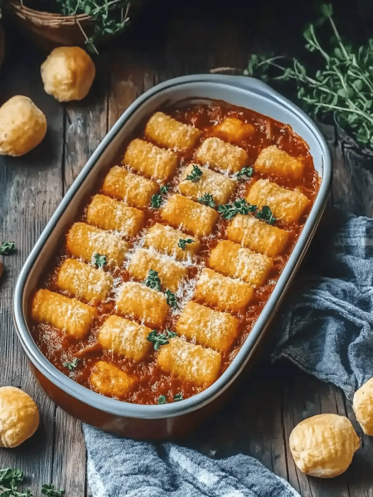 Kroketten- und Hackfleischauflauf