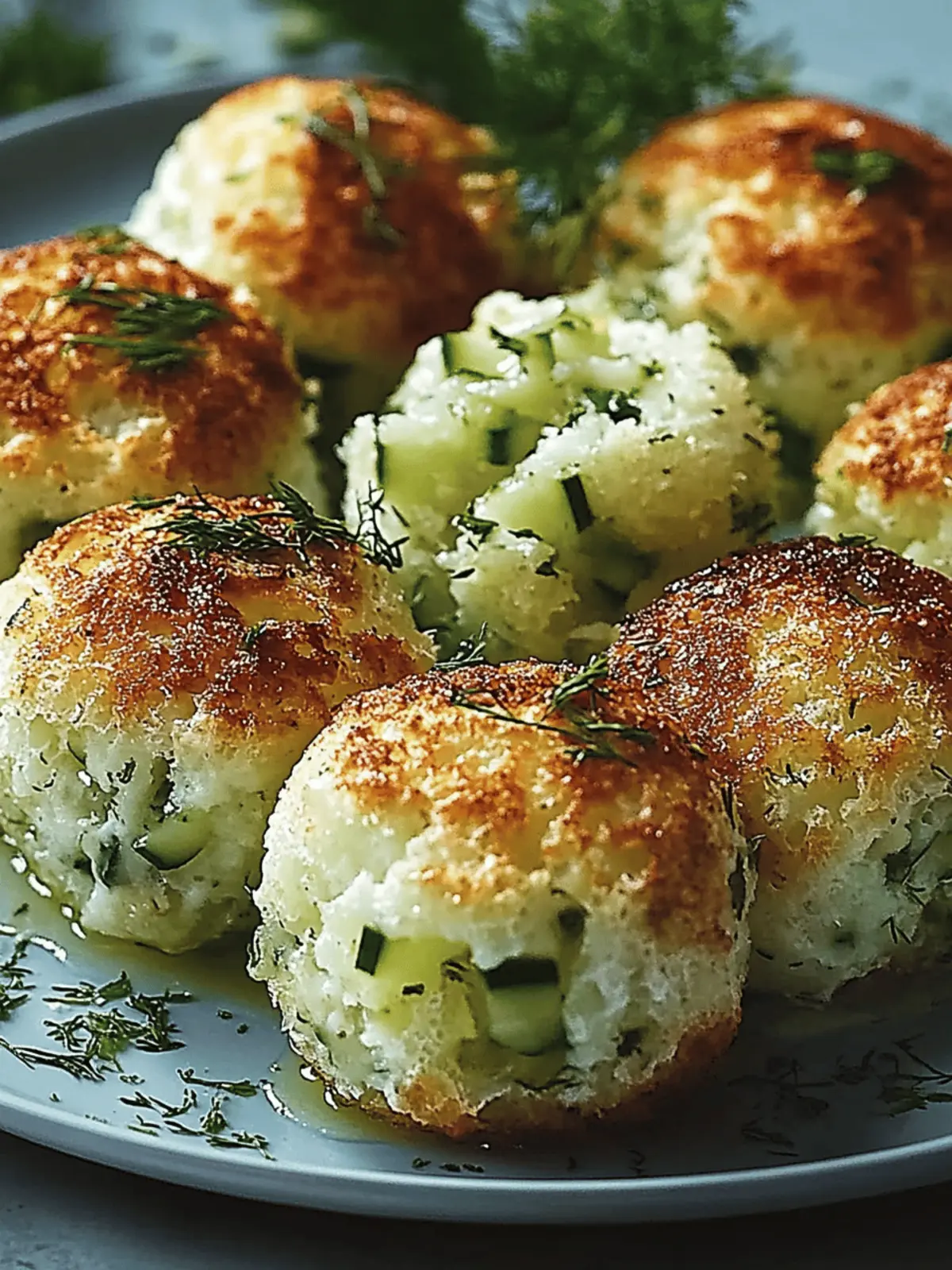 Knusprige Zucchini- und Feta-Bällchen aus dem Ofen