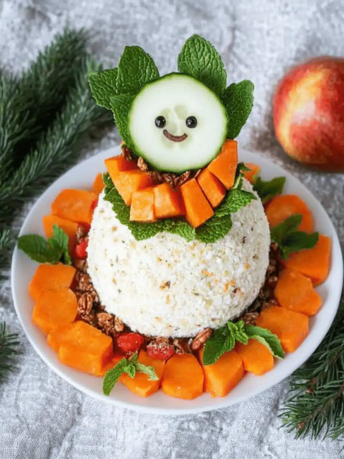 Frischkäse Schneemann