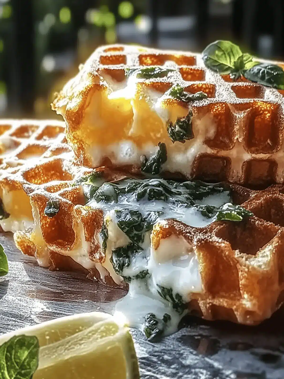 Käse Spinat Waffel Fritter für deine nächste Snackparty