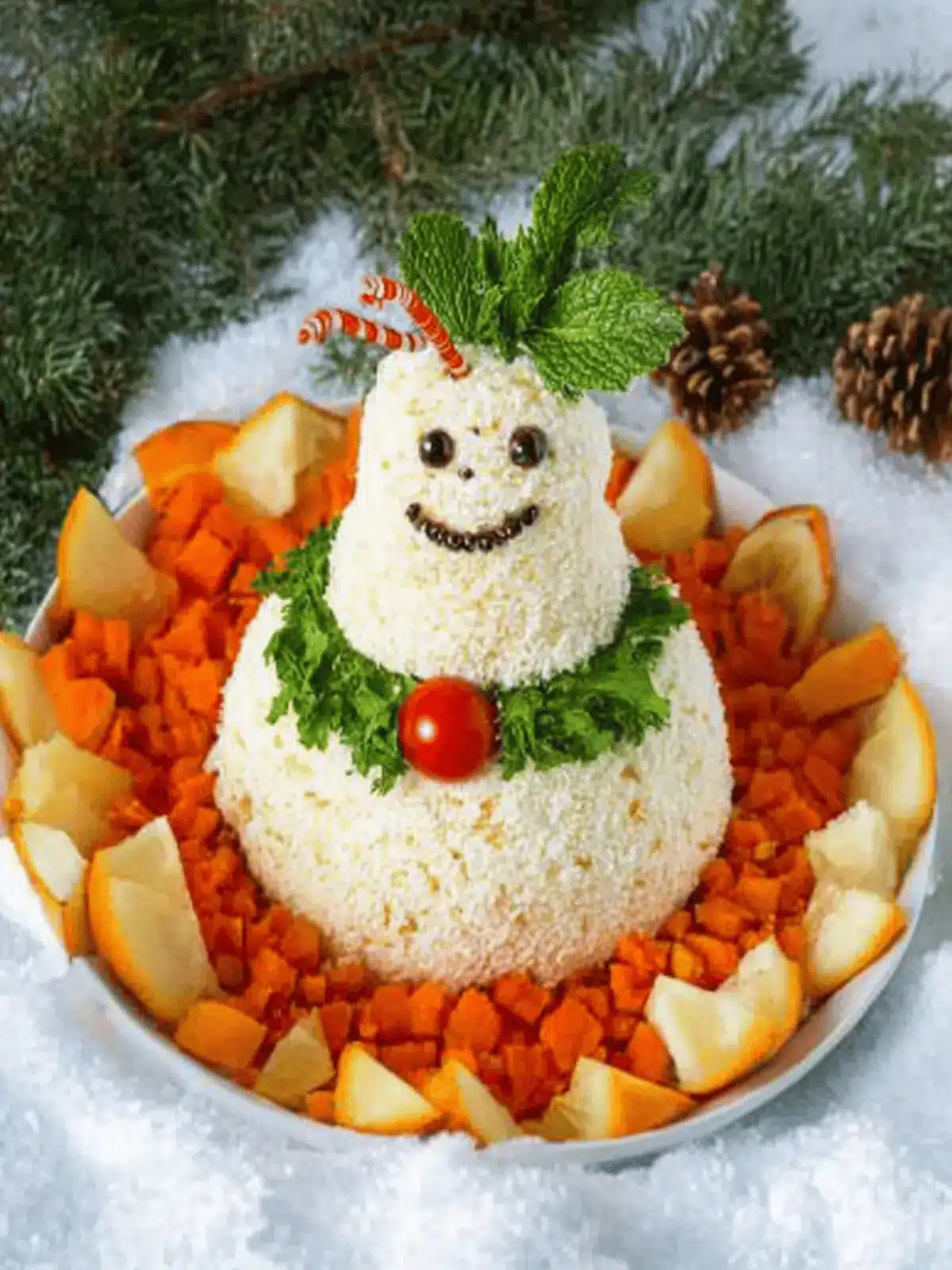 Frischkäse Schneemann