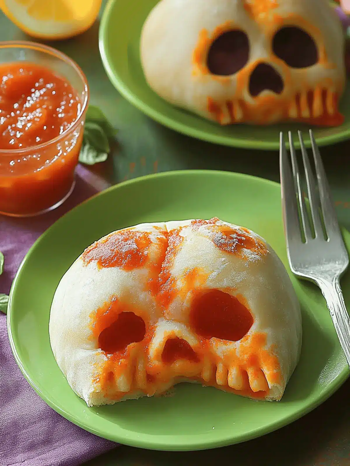 Halloween Pizza Schädel