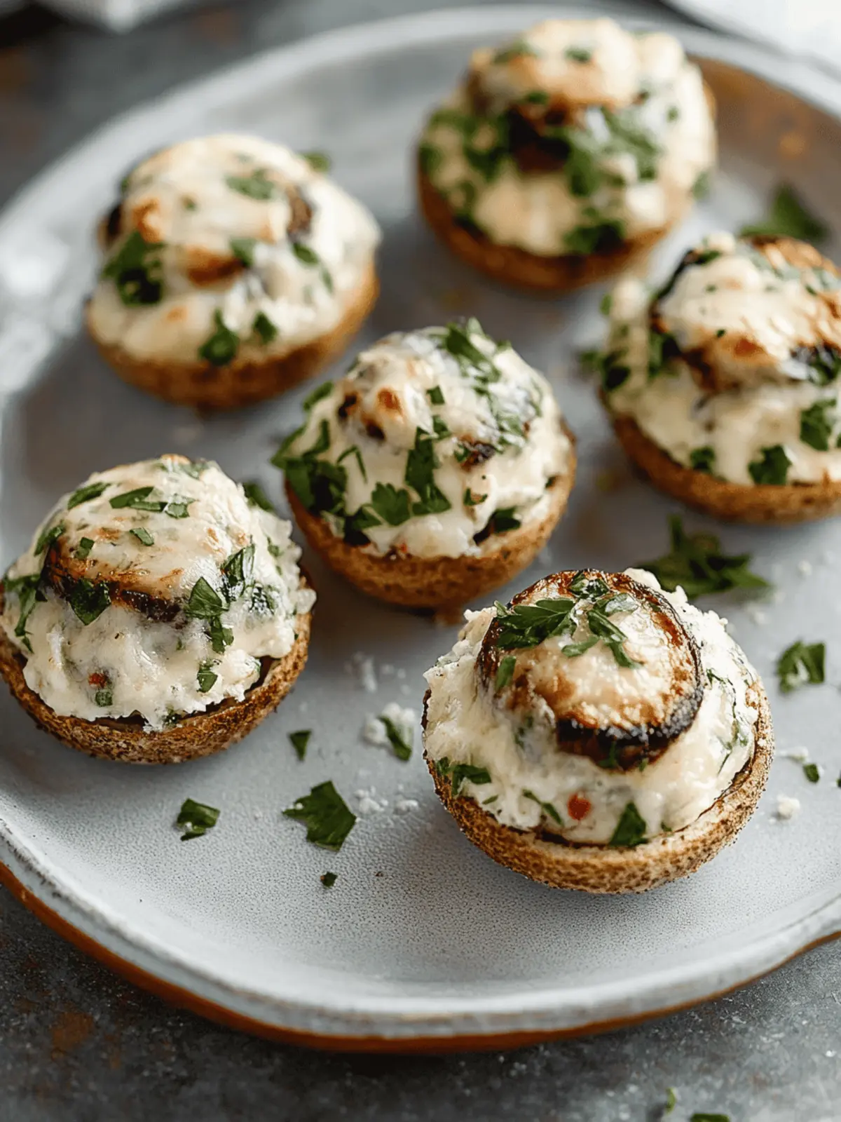 Gegrillte gefüllte Pilze