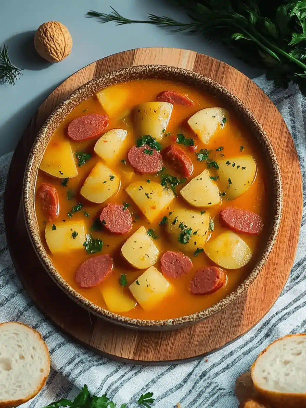 Kartoffelgulasch mit Würstchen