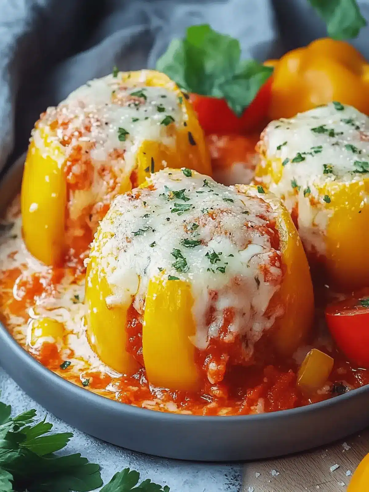 Gefüllte Paprika mit Reis und Feta Rezept einfach zubereiten