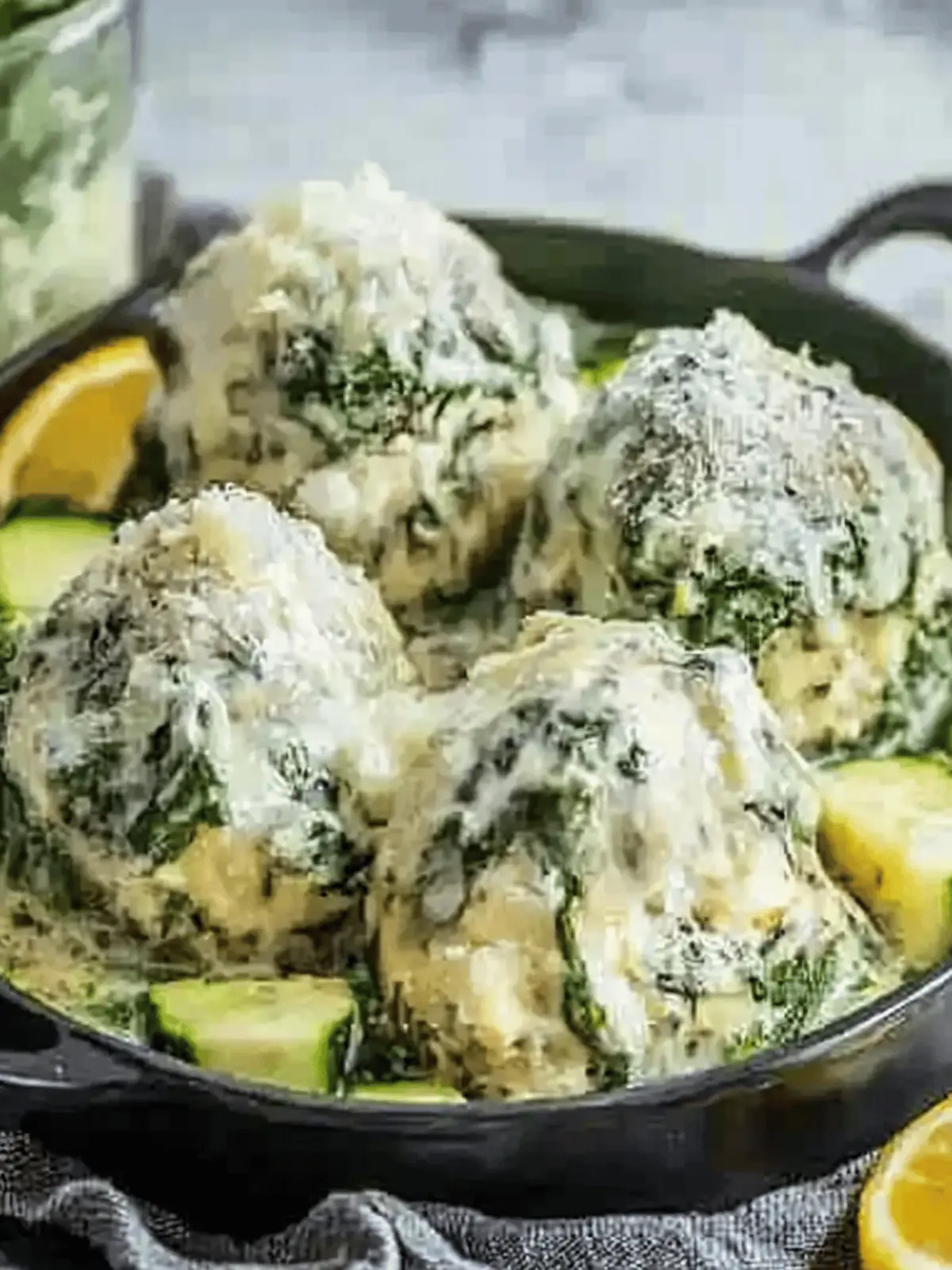 Spinatknödel als Hauptgericht